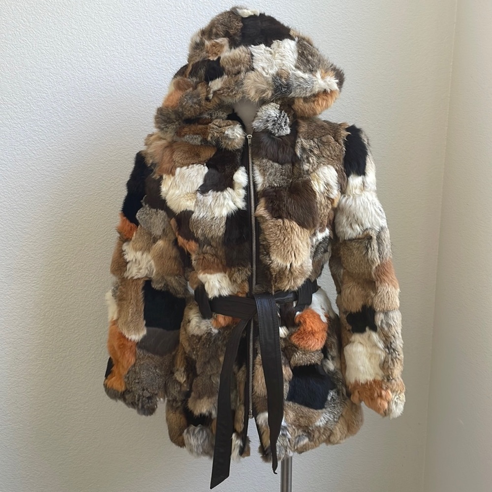 Amazing Patchwork Rabbit Fur Jacket - image 1